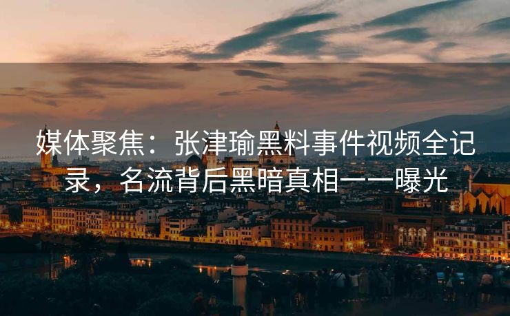 媒体聚焦：张津瑜黑料事件视频全记录，名流背后黑暗真相一一曝光